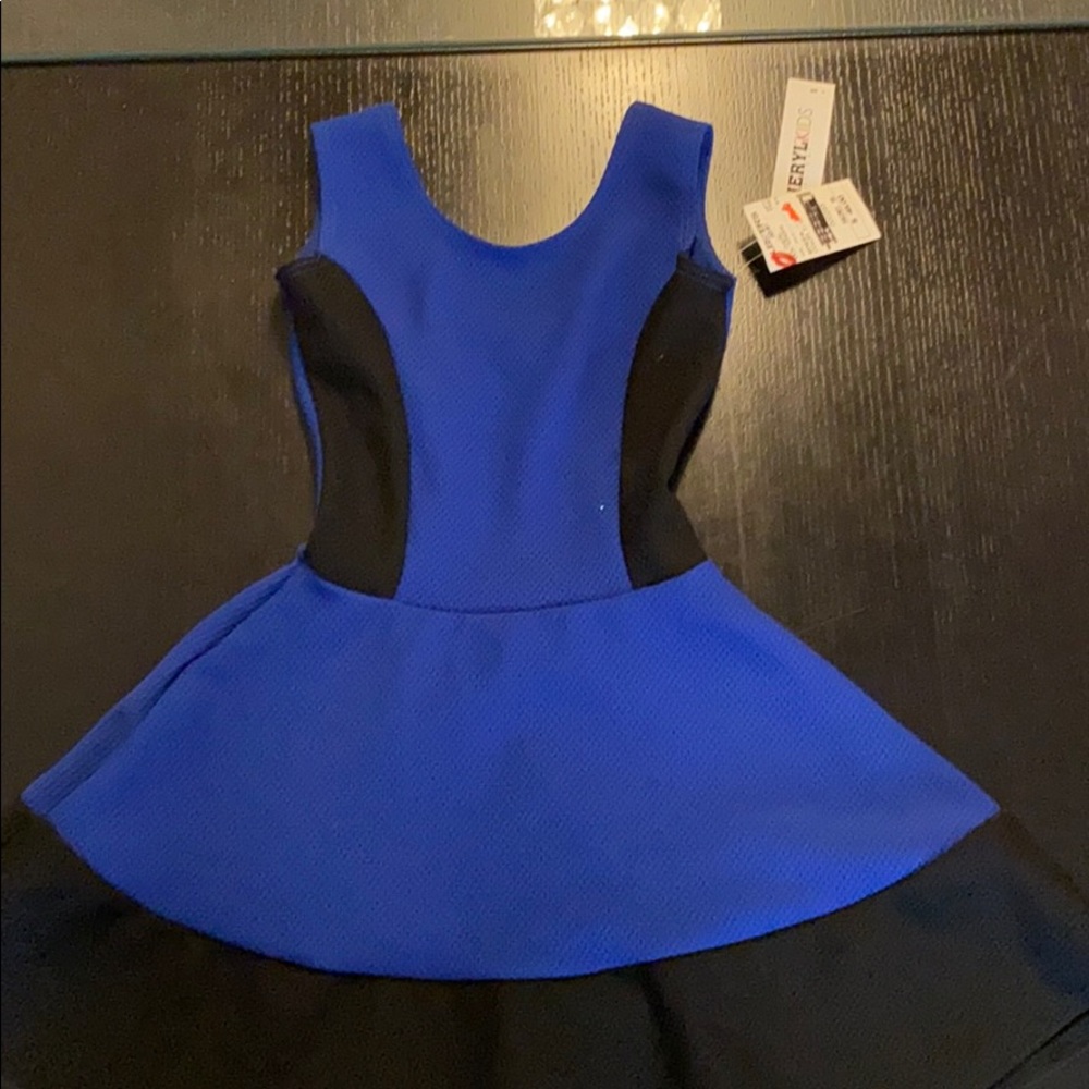 Toddler girl blue and black dress